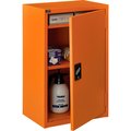 Global Industrial Emergency Preparedness Cabinet, Wall Mount, 18Wx12Dx26H, Orange 298683